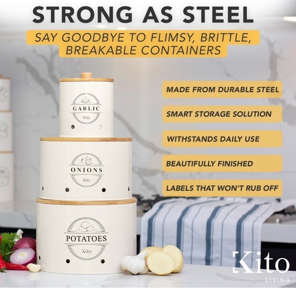 FINAL PRICE Kito Kitchen Canisters Organization and Storage Bins with Lids - Picture 3 of 8